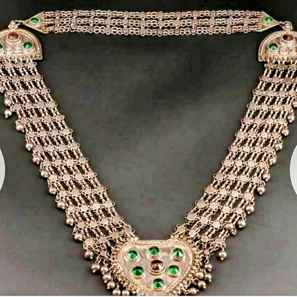 Heavy 9+ oz 800 Silver Berber Necklace Chain Maille Glass - Picture 1 of 7